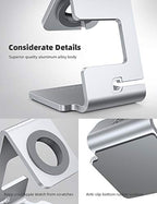 Lamicall Apple Watch Accessories, Watch Stand for Apple Watch Magnetic Fast Charger, Desk Charging Stand Holder Dock, Gift Gadeget for iWatch Series SE 11 10 9 8 7 6 5 4 3 2 1, Series Ultra, Sliver - color: Sliver