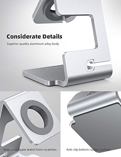 Lamicall Apple Watch Accessories, Watch Stand for Apple Watch Magnetic Fast Charger, Desk Charging Stand Holder Dock, Gift Gadeget for iWatch Series SE 11 10 9 8 7 6 5 4 3 2 1, Series Ultra, Sliver - color: Sliver