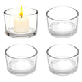 4 Pcs Clear Glass Candle Holders Cylinder Tea Light Candle Holders for Weddings Birthdays Parties Home Decor
