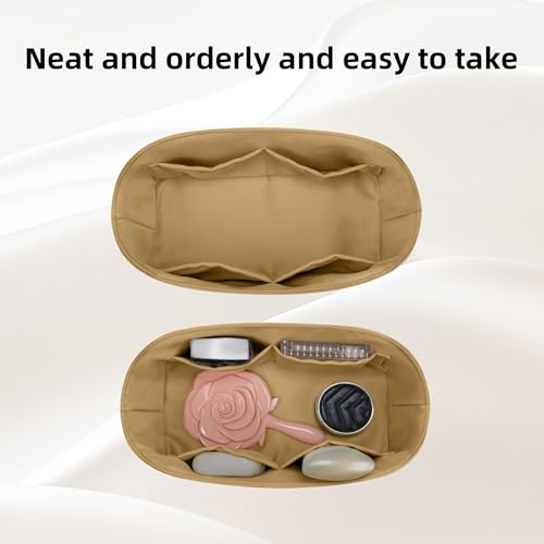 DGAZ Silk Purse Organizer Insert Fits Dior Toujours Bags，Silky Smooth Bag Organizer，Luxury Handbag & Tote Shaper(Biscuit,Toujours L) - color: Biscuit, size: Large