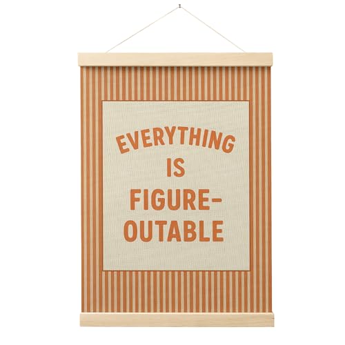 FGFK Everything Is Figureoutable Positive Affirmations Wall Art Poster Hanger Frame, Retro Orange Inspirational Canvas Prints Framed Wall Decor for Office Classroom Home Bedroom, 12x16 Inch - color: Retro Orange