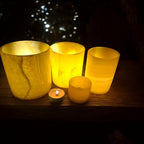 Single Alabaster Candle Holder, Sturdy Tealight Candle Holders, Translucent Stone for Calming Glow, Perfect for Ambient Lighting & Gifts, Warm Illumination, Multiple Sizes (XLarge) - size: XLARGE