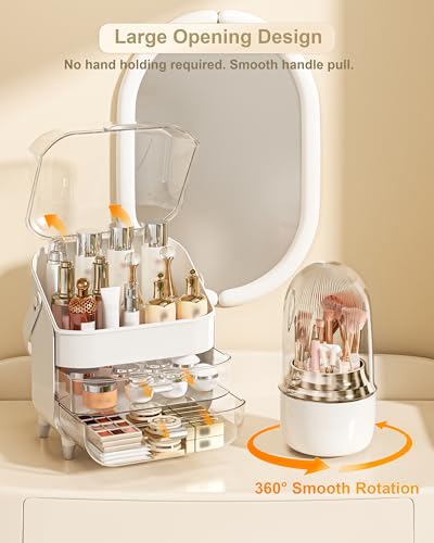 Makeup Organizer, Skincare Holder Bathroom Counter Organizer, Storage Box Cosmetic Display Cases, Teen Girl Gifts Trendy Stuff Make up Organizers for Vanity, Dresser, Countertop (Silver) - color: Silver