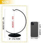 YY YEARCHY Ornament Display Stand Large for Hanging Glass Globe Ball Air Plant Flower Holder Metal Round Decorative (1, Black, 10"x5") - size: 10"x5"