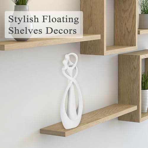 Trycooling Kissing Lovers Statue Abstract Sculpture Resin Statues for Home Decor Modern Home Office Desktop Shelf Bookshelf Decor (White, Small) - color: White, size: Small