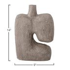 Bloomingville Grey Paper Mache Vase - color: Gray