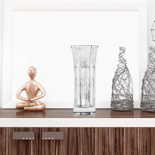 CS Crystal Vase 12-inch high, Tulip Design, for Flowers & Decor. Lovely Nice Shiny Piece. Perfect as a Gift, Suitable for All Occasions. - style: Tulip Design