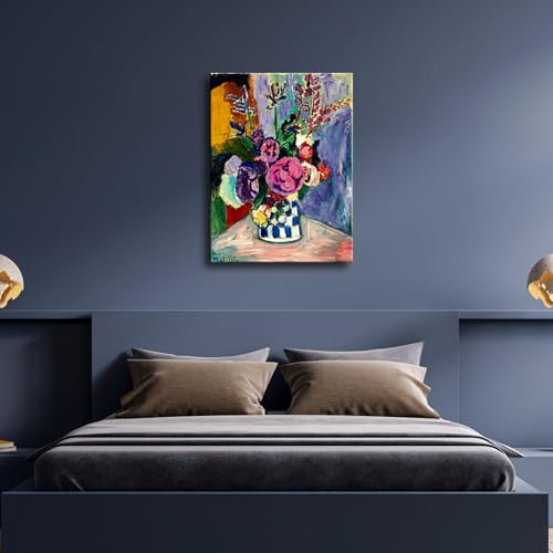 Wieco Art Large Canvas Prints Wall Art Still Life of Peonies in a Vase 1907 by Henri Matisse Abstract Canvas Art Print for Wall Decor and Home Office Decorations - size: 32"L x 24"W