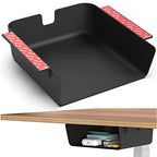 HumanCentric Under Desk Storage Shelf, Drawer Organizer for Office, Workstations, Tables, Sit Stand Desks, Gaming Setups, Mountable Storage Tray, Cable Management, Screw or Stick On with VHB Tape