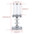 Pillar Candle Holders, Candle Holders for Pillar Candle, Crystal Candlesticks Holder for Home Decor, Wedding, Events, Coffee Dining Table CH048MD - size: Silver ( M )