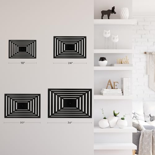 SIGNLEADER Metal Wall Decor Rectangles Gradient Minimalist Modern Luxury Wall Sculpture Hangings 3D Statue Home Decoration for Living Room, Bedroom, Bathroom, Kitchen, Fireplace, Office - 18" Black - color: Gry05-2405-m05, size: 18" Black