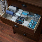 Household Essentials Grey 728-1 Deep 9 Section Drawer Organizer Box for Storage 12 in x 3.13 - color: Silver