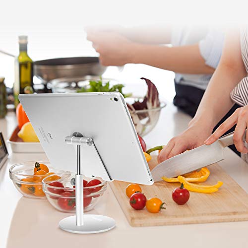 AICase Telescopic Adjustable iPad Holder,Universal Multi Angle Aluminum Stand Compatible with iPhone Smart Cell Phone/Tablet/iPad(4-13 inch), Silver - color: Silver