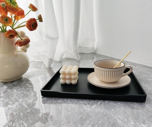 Black Serving Tray (11.8 x 8.7 inch) for Serving Accessory, Spa, Coffee, Drinks, Tea, Bar, Party, Seasoning, Perfume and Display Use. - color: Black-1 Tray, size: 11.8" x 8.7" x 0.8"
