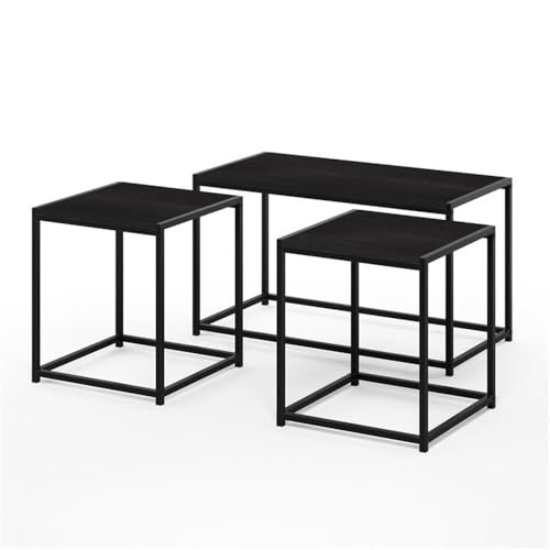 Furinno Camus Modern Living Room Coffee Table with 2 End Tables Set, Americano - color: Americano, size: 3 in 1