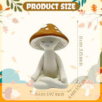 Meditation Mushroom Resin Statue - Cute Meditation Mushroom Statue for Desk Living Room Resin Figurine for Home Patio Office Decoration Cute Plant Statues for Tabletop Garden Backyard Decor - style: Mushroom
