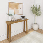 Plank+Beam Solid Wood Console Table, 46 Inch, Sofa Table, Narrow Entryway Table for Hallway, Behind The Couch, Living Room, Foyer, Easy Assembly, Pecan - color: Pecan, size: 46" Console Table