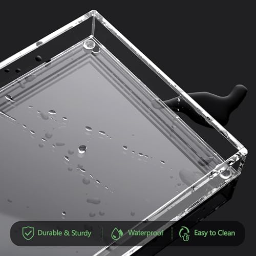 DINGHUO Bathroom Vanity Perfume Tray Acrylic Rectangle Soap Holder for Countertop, Clear Kitchen Sink Organizer for Candle, Jewelry, Keys - 1 Pack - style: Large Acrylic Tray