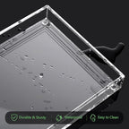 DINGHUO Bathroom Vanity Perfume Tray Acrylic Rectangle Soap Holder for Countertop, Clear Kitchen Sink Organizer for Candle, Jewelry, Keys - 1 Pack - style: Large Acrylic Tray
