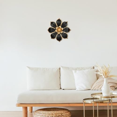 10" Metal Flowers Wall Decor, Black & Gold 3D Floral Metal Wall Art Decor for Inoor & Outdoor Use, Vintage & Modern Walls Arts for Bathroom, Living Room, Bedroom, Office, Garden, Patio, Porch, 1 Piece - color: # 1 Black and White
