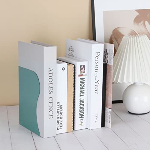 Adjustable Metal Bookends Heavy Duty for Shelves, 2 Dividers, Anti-Slip Design Expandable Book Ends for Desk, Office(Dark Green, 19 inches Max) - color: Dark Green