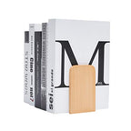 Pandapark Wood Bookends,Non-Skid Bookend for Shelves,Heavy Duty Bookends,Book Stand for Books/CDs,1 Pair - color: Beech-a