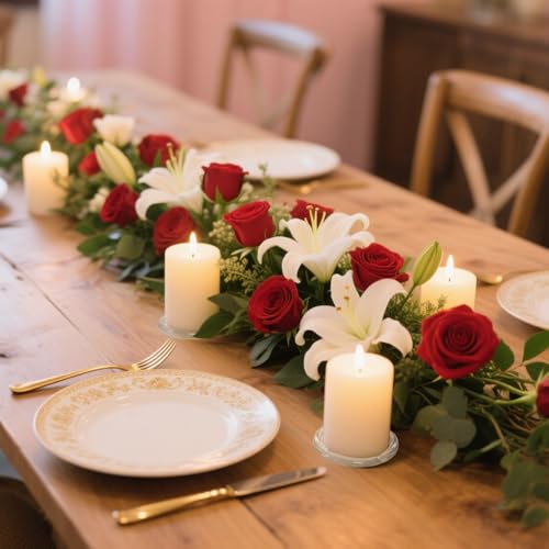4PCS 4 Inch Clear Glass Candle Plates & Pillar Candle Holders - Small Round Candle Bases/Coasters for Dining & Wedding Table Centerpieces(Candle Not Included)
