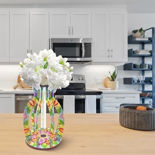 ILYUFO Diamond Art Kits for Adults, DIY Vase Diamond Art, Diamond Painting Kit, Ideal Desktop Ornaments & Thoughtful Female Gifts (Life) - color: life
