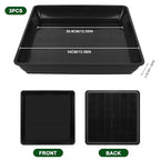 3 Pack 14 Inch Square Plant Saucer, Heavy Duty Plastic Plant Drip Trays for Pots, Durable Flower Pot Saucers for Indoor Outdoor Plants, No Holes Water Catcher Tray for Garden & Home Use, Black - size: 3pcs-14 Inch