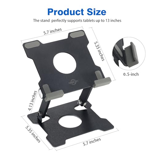 KABCON Tablet Stand,Tablet Holder for iPad,Adjustable Portable Multi Angle Desktop Stand Compatible with iPad Pro 9.7 10.5 12.9 Air Mini 1-4,Galaxy Tabs,Surface Pro Tablets,Kindle,E-Reader,Nexus - color: Small-Black