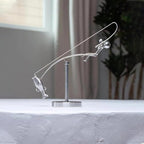 The Fisherman Balancing Sculpture, Kinetic Fishing Sculpture - Balance Art for Your Space, Metal Fisherman Statue Home Office Desktop Ornament, Gift for Fishing Lovers