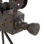 Deco 79 Metal Film Decorative Sculpture Camera Home Decor Statue, Accent Figurine 12" x 7" x 15", Brown