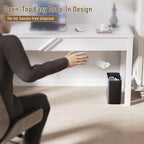 Small Bathroom Trash Can 2.4 Gallon Wastebasket, Slim Metal Garbage Can Matte Black Stainless Steel Trash Bin for Bedroom,Office,Kitchen,Toilet, rv, Near Desk, Under Sink - color: Black