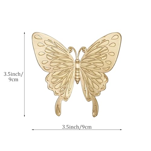 Gold Butterfly Sculpture - Solid Metal Insect Ornament - Mini Butterfly Figurine for Home, Office, Garden & Desktop Decor - style: Butterfly-Type B
