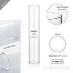 WGVI Hurricane Candle Holder Sleeve, Wide 2.5", Height 14", Clear Glass Cylinder Candleholder, Chimney Tube, Open Ended Candle Shade, 1 Piece - size: 2.5"x14"H