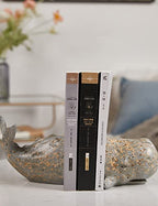 HAUCOZE Decorative Book Ends Ocean Decor Statue Whale Sculpture Table Centerpiece Gift for Home Office Bookshelf 9.4 Inch