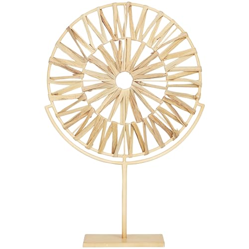 Deco 79 Metal Geometric Handmade Decorative Sculpture Starburst Home Decor Statue, Accent Figurine 16" x 4" x 24", Brown
