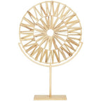 Deco 79 Metal Geometric Handmade Decorative Sculpture Starburst Home Decor Statue, Accent Figurine 16" x 4" x 24", Brown
