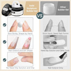 White 3D Molding Gel for Nails Art Non-Stick Hand Solid Builder Gel Hard Nails for Extension Carving Sculpting Beauty Charms for Beignner and Salon DIY - color: White&White