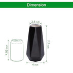 D'vine Dev 8 Inch Matte Black Ceramic Vase, Geometric Handmade Craft Flower Vase with Design Box Packaged, VS-GM-MB-8 - color: Matte Black, size: 8 Inch