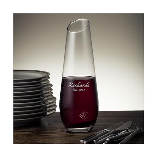 Orrefors Personalized 27oz Enjoy Carafe, Custom Engraved 27oz Crystal Carafe, Wine Decanter, Water Pitcher, or Vase for Flowers, Elegant Home Decor