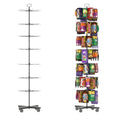 Retail Display Racks 7 Tier Spinning Display Stand, Movable Shop Spinner Rack with Hooks, Retail Display Stand for Jewelry Keyring Hats Socks Toys (Black) - color: Black, style: 7 Tier