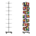 Retail Display Racks 7 Tier Spinning Display Stand, Movable Shop Spinner Rack with Hooks, Retail Display Stand for Jewelry Keyring Hats Socks Toys (Black) - color: Black, style: 7 Tier