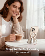 andobil [2026 Unrivaled Stability] Magnetic Phone Grip Holder for MagSafe Ring Stand Holder Kickstand Compatible with MagSafe Accessories for iPhone 17 Air 16 Pro Max Plus 15/14/13/12&Android,Rosegold - color: Rose Gold