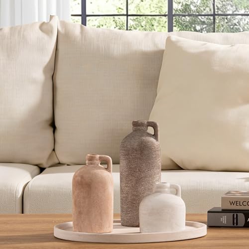 Ceramic Vase Home Table Decor - Flower Vase Set of 3 Living Room Kitchen Decorations Farmhouse Modern Rustic Vases Decorative Centerpiece for Shelf Bedroom Office Bathroom Dining Coffee Desk - color: 08-classic