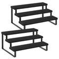 YINMIT Wooden Display Riser Stand, Tiered Perfume and Cologne Organizer Stand, 3 Tier Spice Rack Organizer, Rustic Display Shelf for Candles (3 Tier,2Pack,Black) - color: 3 Tier,2Pack,Black