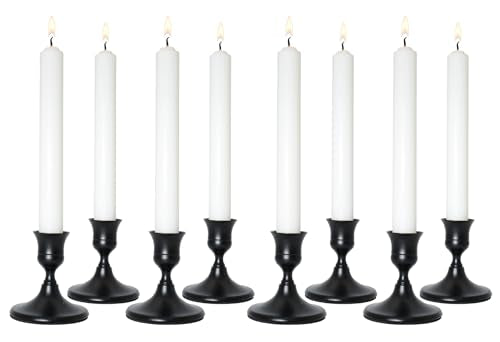 Taper Candle Holders, Black Candlestick Holders for Table Centerpieces, Weddings, Parties, Anniversaries and Home Decor, Elegant Candle Holders, Set of 8 - color: Black, size: 8PCS