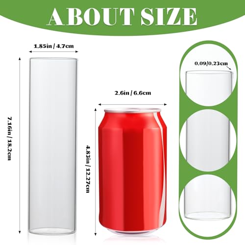 20 Pcs Glass Cylinder Bud Vases for Centerpieces, H: 7.15" x D: 1.85", Birthday Party Wedding Centerpiece Table Decorations, Home Decor, Small Cylinder Living Bud Vases in Bulk for Flowers - size: 7.1*1.8*1.8inch