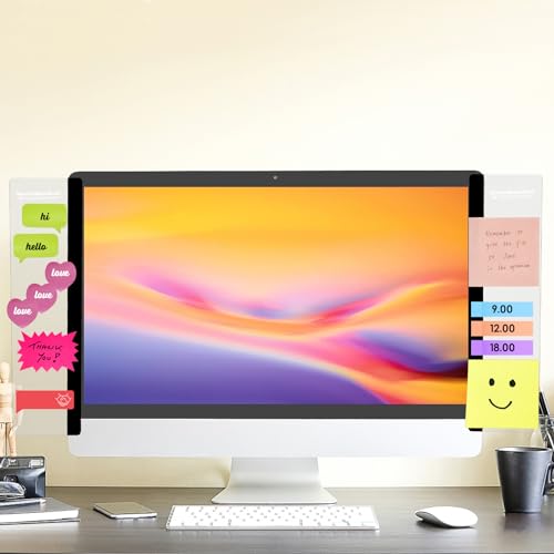 Office Desk Accessories 2pcs Monitor Memo Board Computer Message Board Office Supplies for Women Men Computer Sticky Note Holder with Functional Areas Home Office Accessories Office Must Haves - color: Monitor Memo Board 3