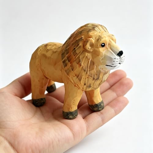 Lion Statue Decor Wild Life Resin Lion Figurine for DIY Fairy Garden Moss Landscape Crafts Party Decor, Great Gifts, Wildlife Animal Collection, Cake Topper, African Animal Sculptures Decor - color: Lion